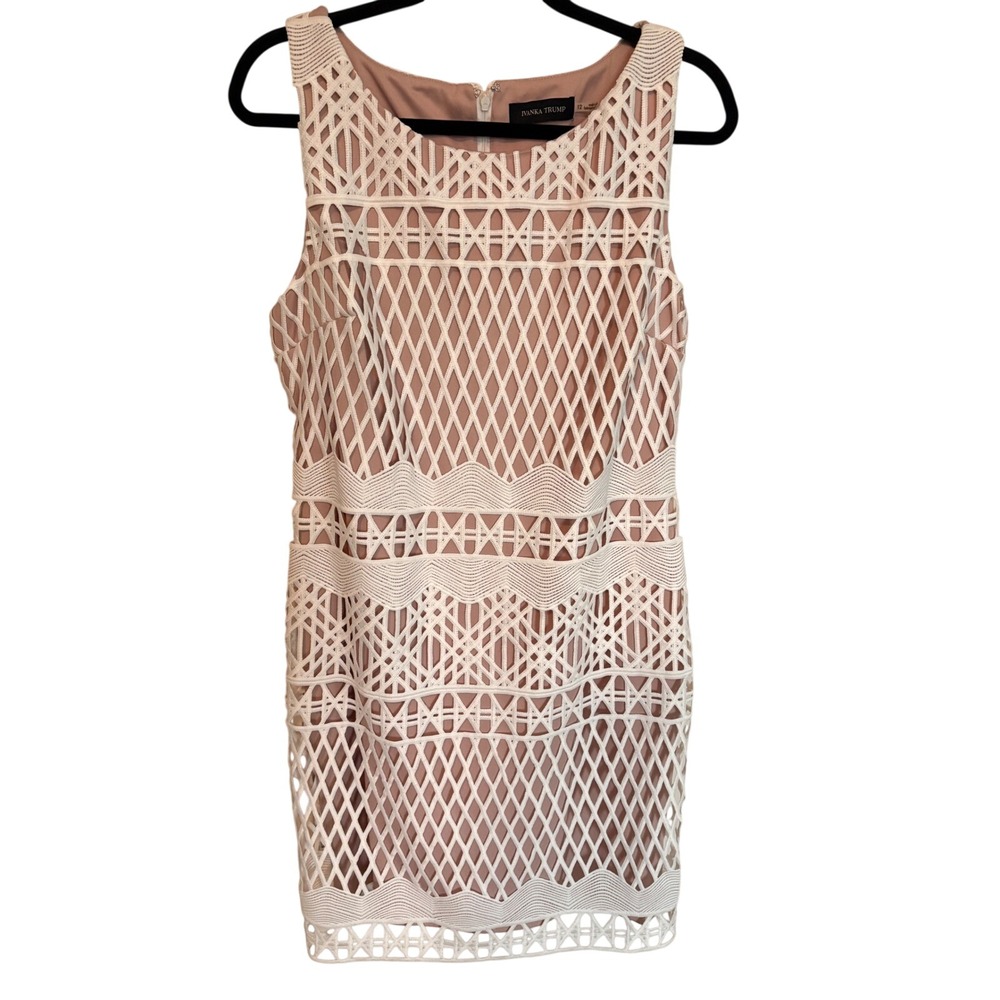 Ivanka‎ Trump Sleeveless Off White Sheath Dress Size 12